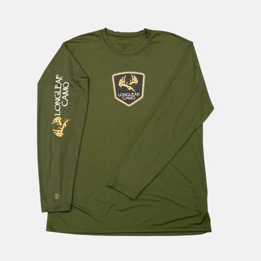 Longleaf Camo - Performance Longsleeve Shirt - Olive